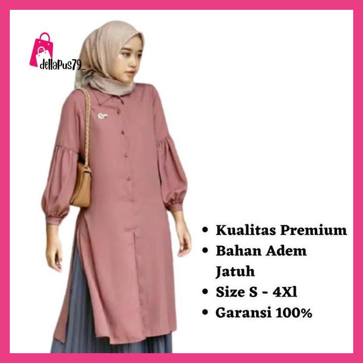 Fashion Muslim Long Tunic Dianara Tunik Busui Wolfis Premium Jumbo dellapus79_