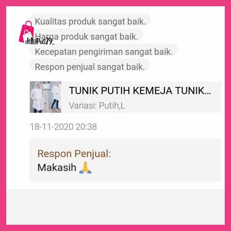 TUNIK BAHAN KATUN SERAT /TUNIK PUTIH/ATASAN TUNIK/BLUS PUTIH TUNIK dellapus79_