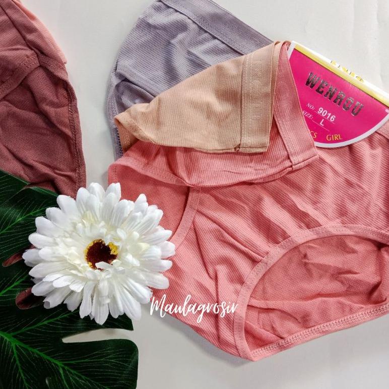 Lusinan 12 Pcs Celana Dalam Wanita Wenrou Polos