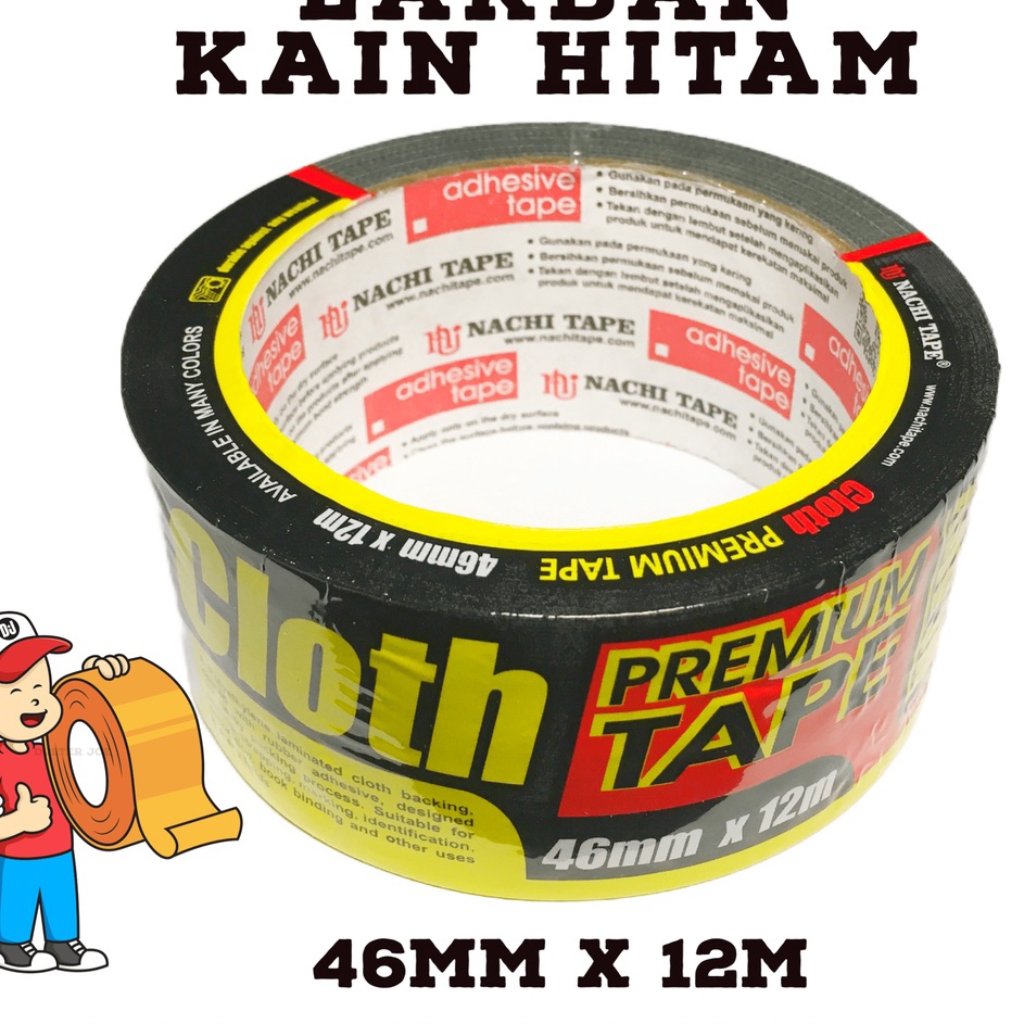 

FDFF4379 11.11 Lakban Kain Hitam Nachi 2 inch 46mm 12M / Cloth HITAM Nachi PER 1 ROL