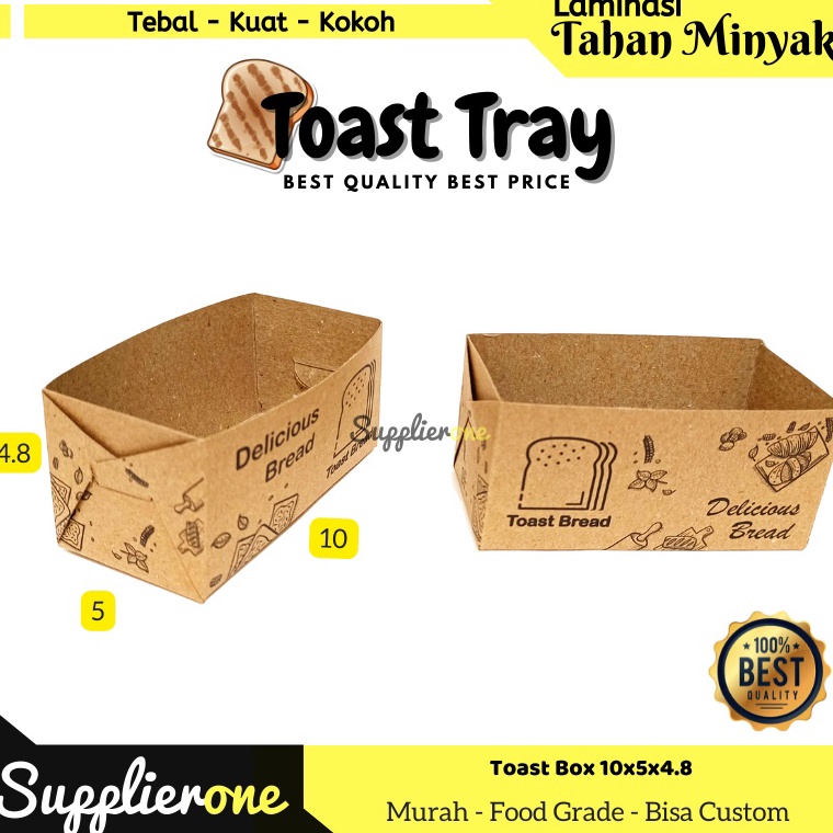 ✪Bdz Toast Tray / Dus Toast Box/ Toast Tray Box Roti Toast / Dus Roti Bakar / Kardus Toast / Kemasan