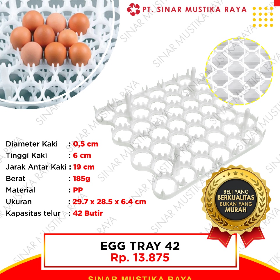 [KODE 77]  Egg Tray 42 - Rak Tempat Penetasan Telur Ayam Bebek Incubator Hatchery