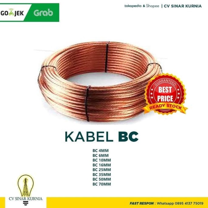 GLKJ-74 Kabel BC 6mm | Kabel Grounding BC 6mm | kawat tembaga meteran/eceran 397✯