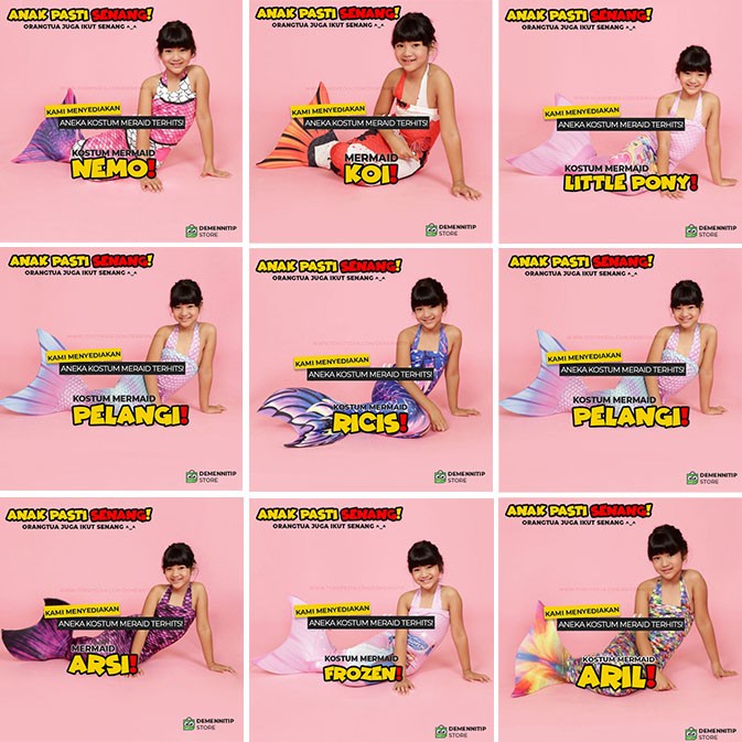 Kostum Mermaid Nemo Kostum Putri Duyung Anak Baju Renang Anak Tepopule
