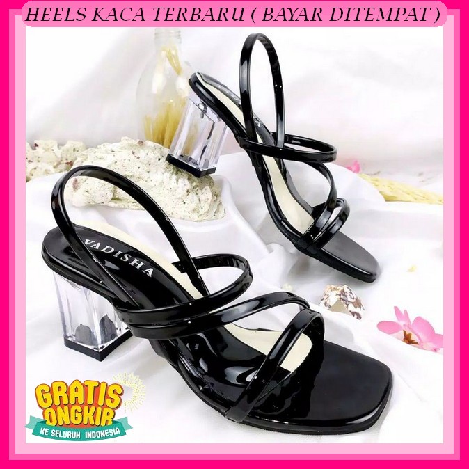 Sndal Pesta Wnita Terbaru Heels Mewah Elegan High Heels Wnita Korean Style Hak Kaca Sandal Kaca Anak
