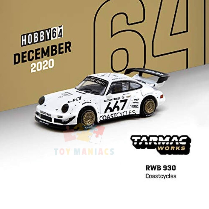 TARMAC WORKS T64-015-CC RWB PORSCHE 911 930 #667 COASTCYCLES 1/64