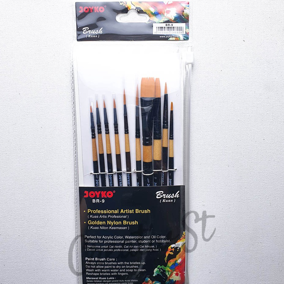 

➾Promo➻ P0GTL Kuas Lukis Set Joyko BR-9 (10 Pcs kuas) Professional Artist Brush Y78 ✲Ready