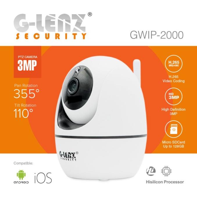 GLENZ SMART IP CAMERA CCTV PTZ - GWIP 2000 (Full HD 2MP)