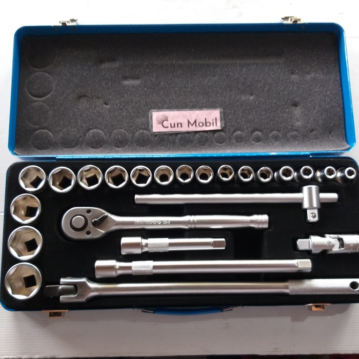 kunci sok set 1/2" 6pt isi 24pc merk multi pro box kaleng good qualit vera16laris