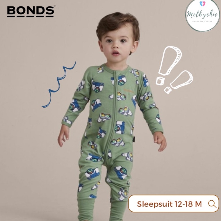 PALING DICARI. [size 12-18 m] Bonds wondersuit sleepsuit original - Baju tidur bayi ready stock [siz