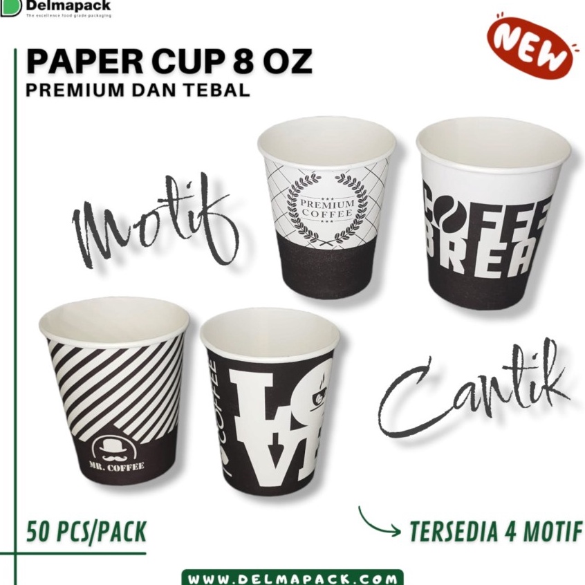 

➫Terlaku.☊ W7E7R Papercup motif 8OZ motif coffe/ Paper Cup 8 OZ custom motif A67 ✥Diskon