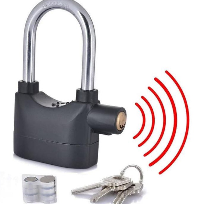 PALING DICARI. Gembok Alarm Suara Anti Maling / Anti Pencuri Ring Panjang Pengaman Motor