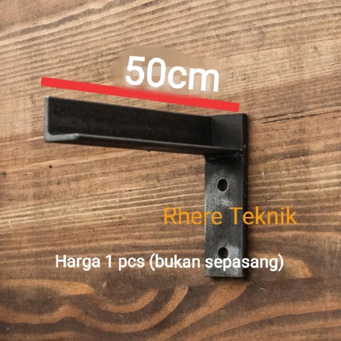 plat besi siku L penyangga papan ambalan 50cm