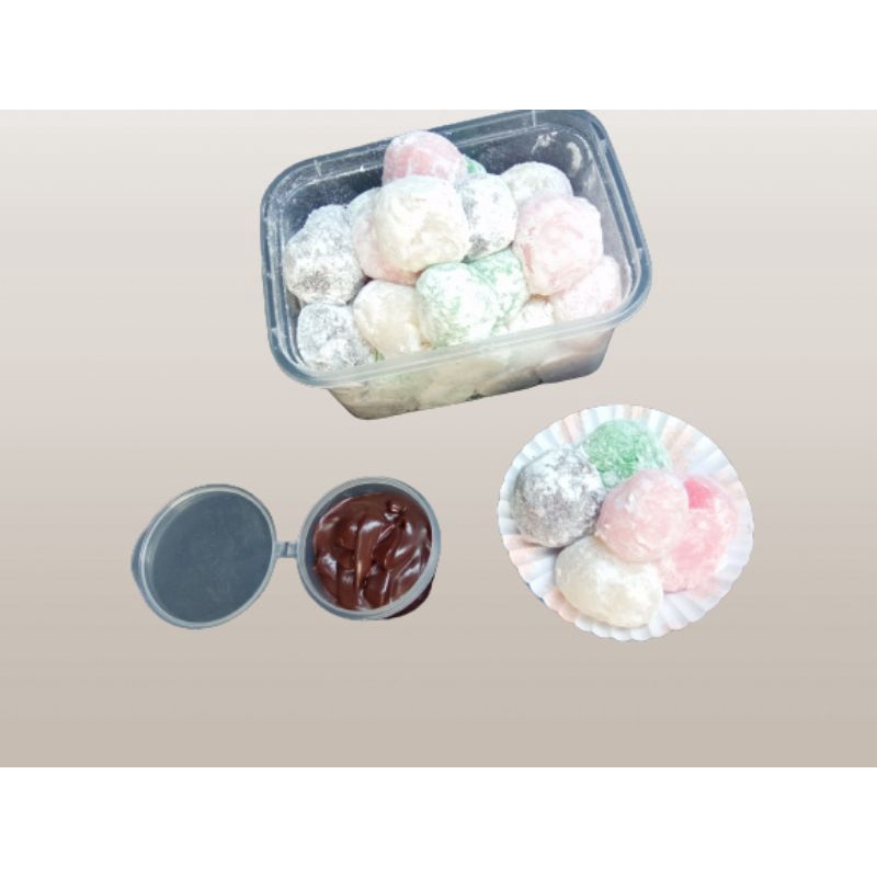 

Kue Mochi Bites mini ori isi 25 butir saus coklat