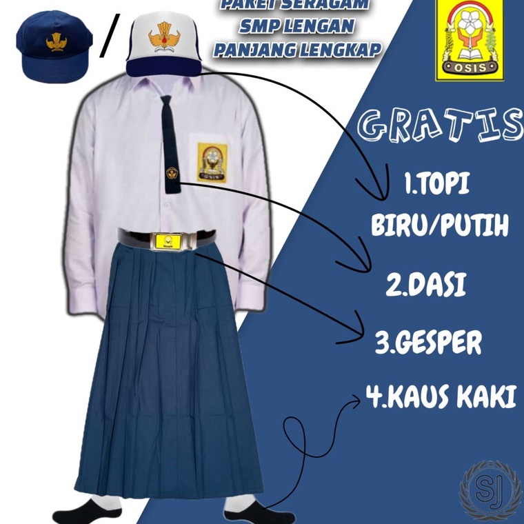 𝕰 SERAGAM SEKOLAH SMP ANAK PEREMPUAN PANJANG/ BAJU SEKOLAH SMP CEWEK ㅉ