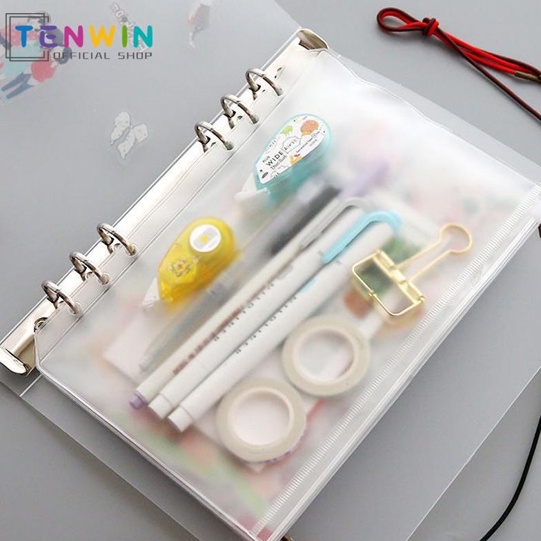 

Potong Harga A6/A7/A5/B5 6-Hole Transparent Hand Book Bags / Japanese Hand Account Book Loose-Leaf Storage Bag Zipper Bag Accessories-Tenwin