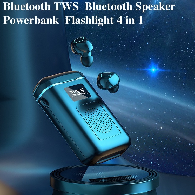 Murah Meriah.. Super Bass M6 TWS Headset Bluetooth Speaker Wireless Earphone 4 in 1