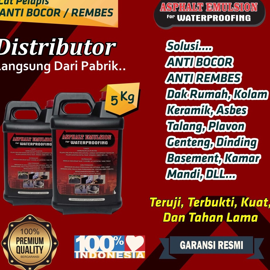 Promo Aspal Cair Anti Bocor 5 Kg | Aspal Emulsion | Aspal Jalan | Aspal Kaleng | Anti Bocor | Anti B