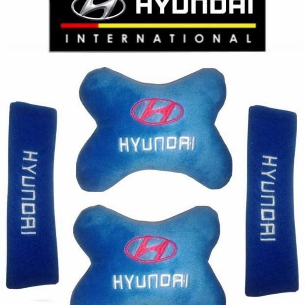 COD Bantal mobil Hyundai biru headrest set 2 in 1 terbaru