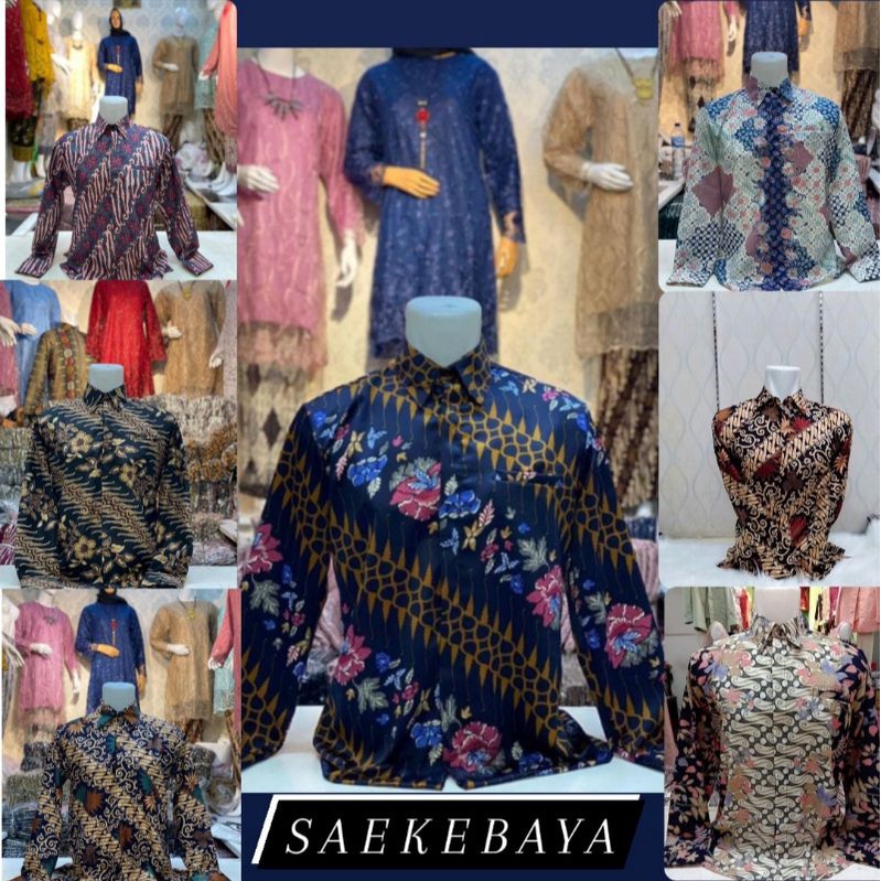 Kemeja Batik Pria Tebal Modern Murah Halus Simple Kekinian N2Q5 Fashion Casual Bahan Lembut Slim Fit