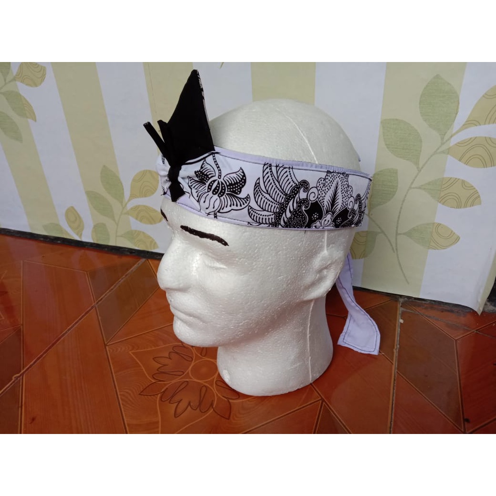 IKET Sunda Tradisional Model Batik PGRI - Blangkon Batik Putih-1212