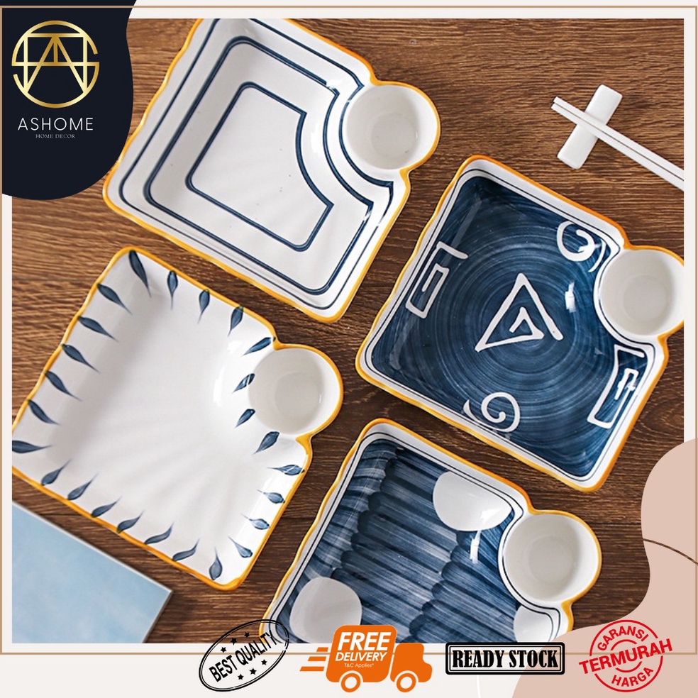 LANGSUNG KIRIM. ASHOME Piring Makan & Piring Saji KEramik Japan Series Elegan Tahan Panas Microwave 