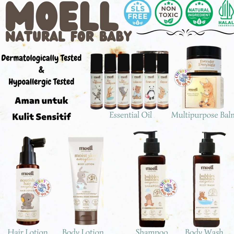 [CODEBARANG487IDE] Moell Hair Lotion / Moist Skin Everytime / Bubbles Shampoo Everywhere / Body Wash