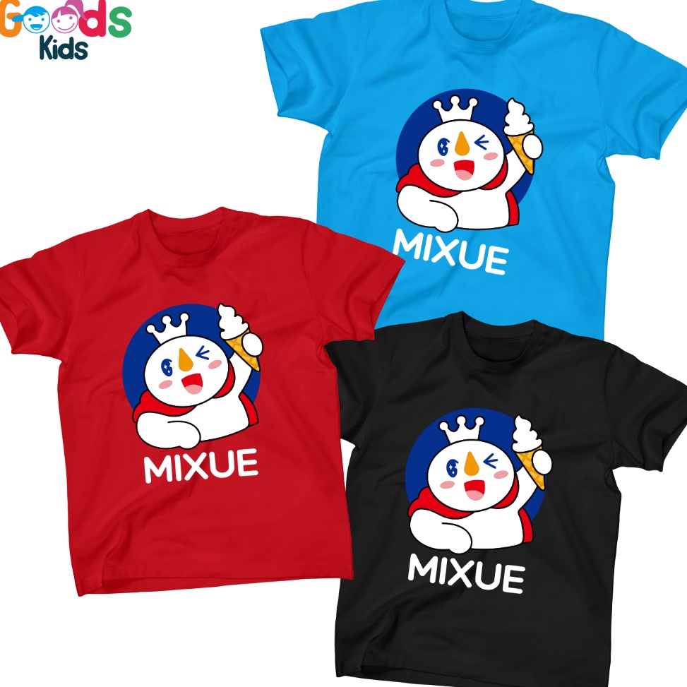 Banyak Stok [BISA COD] KAOS PENDEK MIXUE ANAK UMUR 2-12 TAHUN / KAOS PENDEK MIXUE LAKI LAKI PEREMPUA