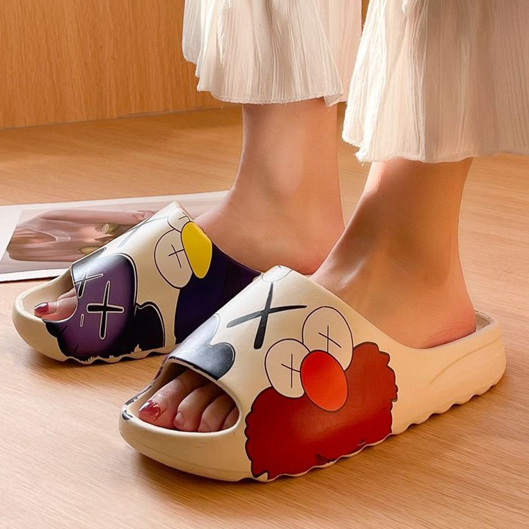 CHEKOUT. Sandal Yeezy Slide PREMIUM ELMO KAWS X KARAKTER Korea Sendal pria dan wanita Empuk Anti sli