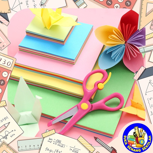 

D8MRE Kertas Lipat Origami Warna 2 Sisi 100 Lbr / 20 x 20Cm AT0058 ➶Diskon