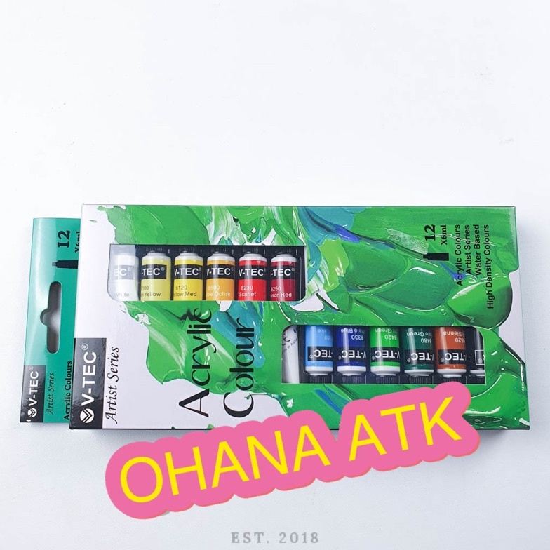 

[K0A] Acrylic V-tec 12 Warna Cat Akrilik Vtec pdbqo