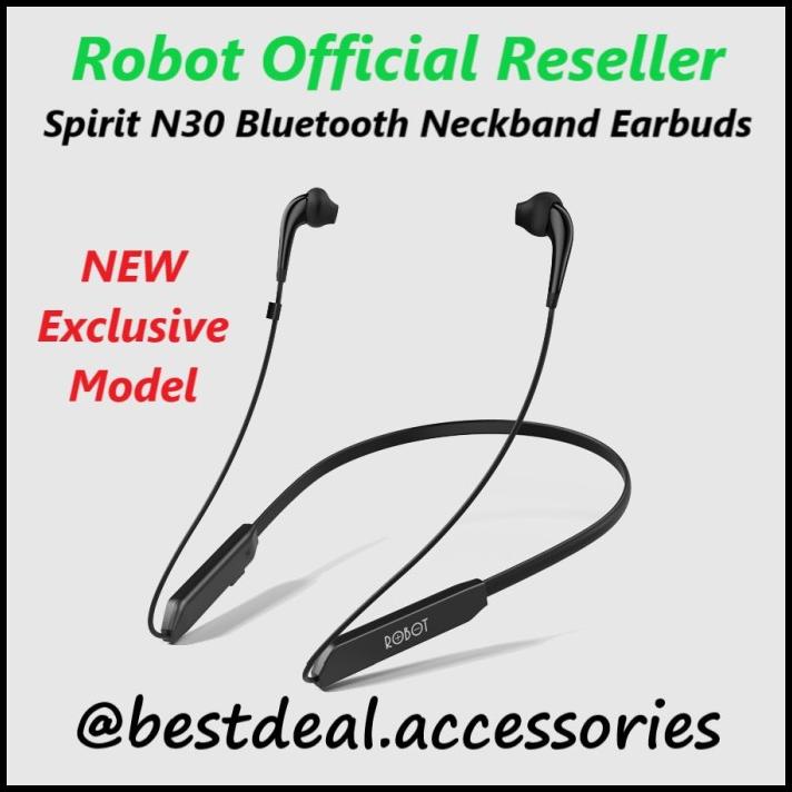 Terlaris Robot N20 Bluetooth Neckband Earphone Magnetic Earbuds