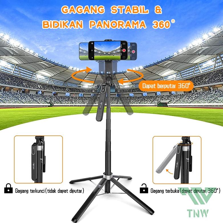 CUCI GUDANG TNW P180 TONGSIS TRIPOD 180CM BLUETOOTH SELFIE STICK REMOTE TRIPOD HP BAUT 1/4 TONGSIS U