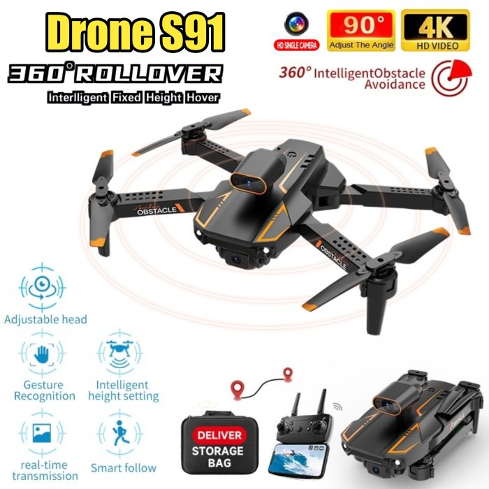 S91 DRONE 4K SINGLE KAMERA RC QUADCOPTER WIFI FPV MINI DRONEVS E99 PRO ORIGINAL