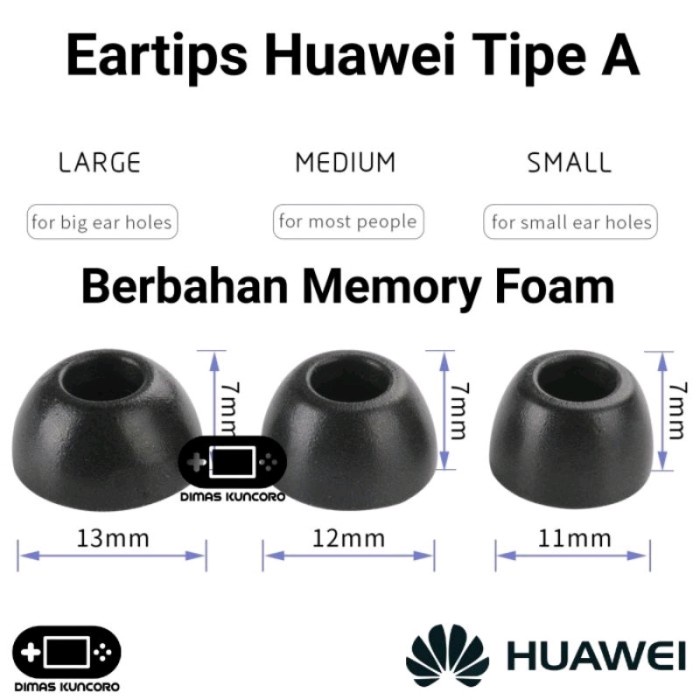 Eartips Huawei Tipe A Ear Tip Tips Freebuds 4I 5I Memory Foam Busa
