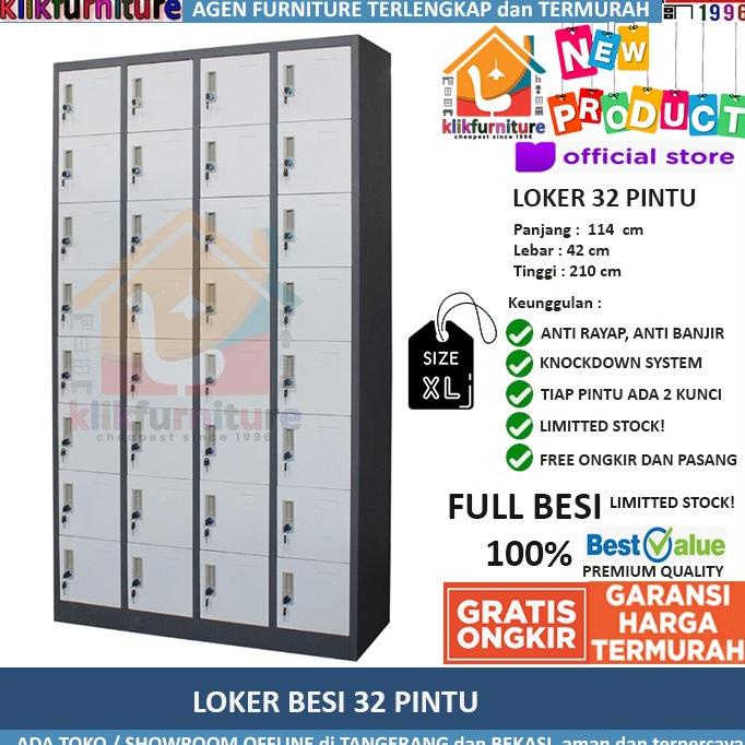 Lemari Loker Locker Cabinet 32 Pintu Full Besi LK32
