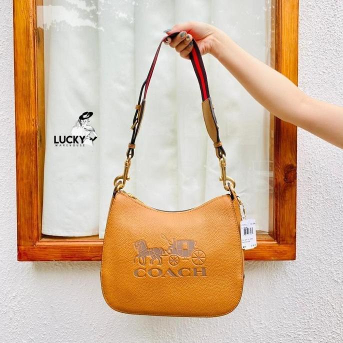 Coach Jes Leather Hobo Brown - Ori 100%