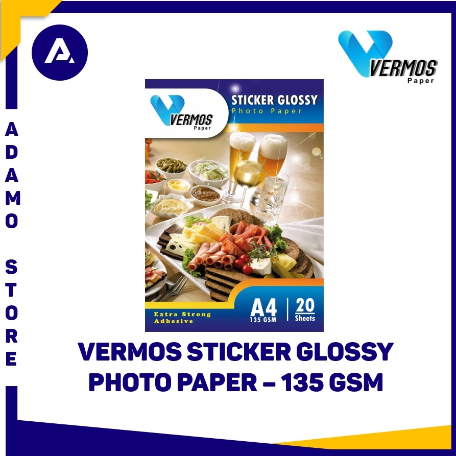 

Kertas Sticker Vermos Sticker Glossy Photo Paper A4 135 gsm hlibh