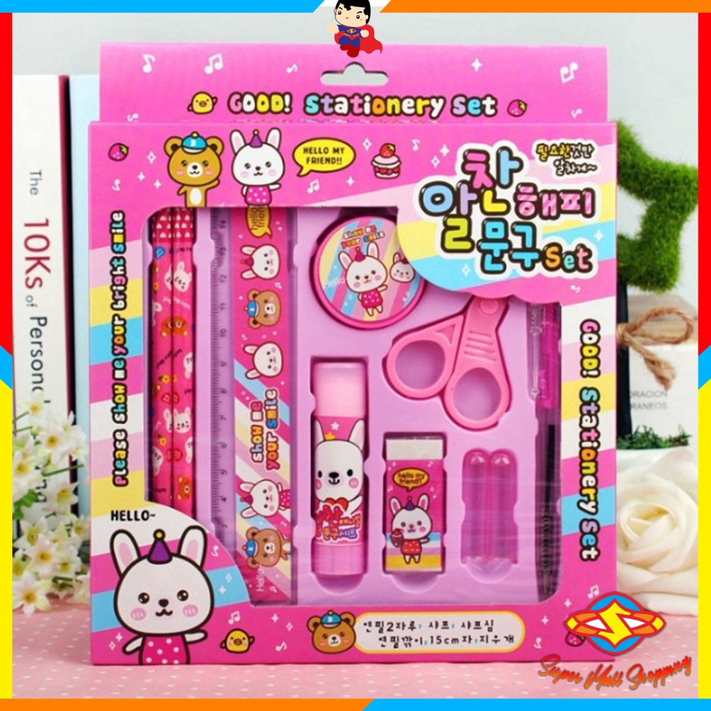

COD SMS Paket Alat Tulis set 8in1 Stationery Set Study Set Anak Karakter Set Alat Tulis Anak TK 8365