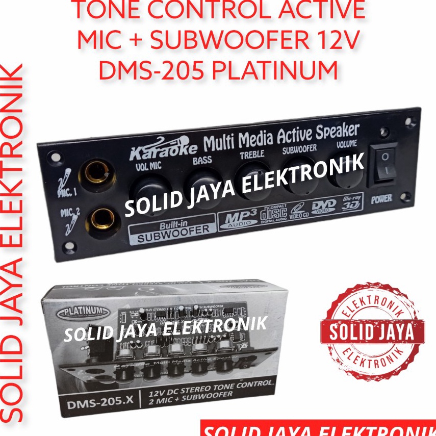 TERPERCAYA. KIT TONE CONTROL AKTIF 12V DC DMS205 KONTROL HI FI STEREO SUBWOOFER SUB MIC MIC KARAOKE 