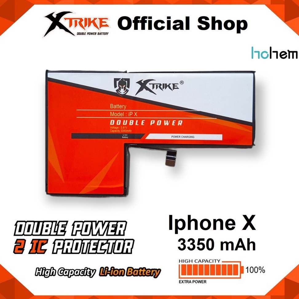 HARGA TERMURAH. Baterai XTRIKE Double Power Iphone X Batre Batrai Ip Battery HP Handphone Ori Origin