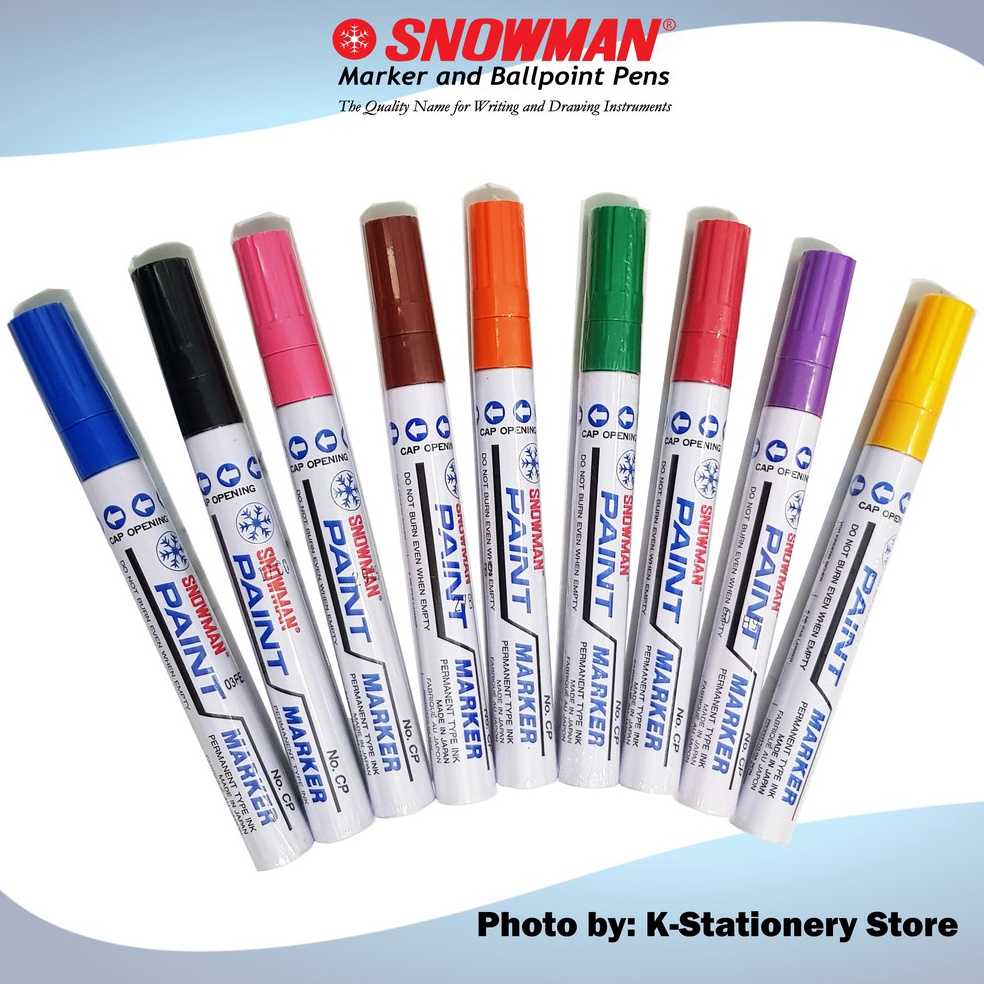 

65 Spidol Cat Snowman Original Permanent Paint Marker – COLOURS / WARNA – untuk Logam, Kayu, Kaca, Plastik, Kulit, Kertas, Keramik, Kain, Karet, dll. ncbwb