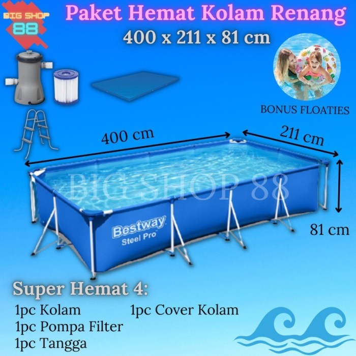 Bestseller Kolam Renang Anak Jumbo Bestway Kolam Renang Portable Frame 4 Meter