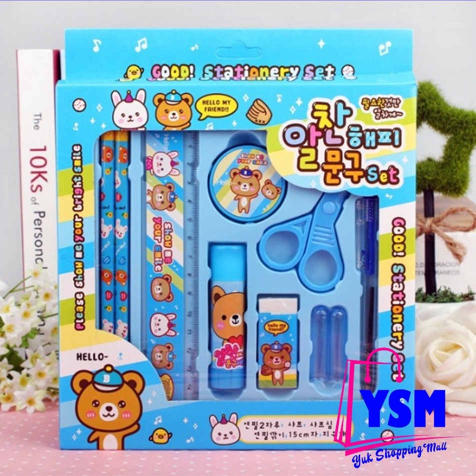 

➢Super Promo YSM Paket Alat Tulis set 8in1 Stationery Set Study Set Anak Karakter Set Alat Tulis Anak TK N40