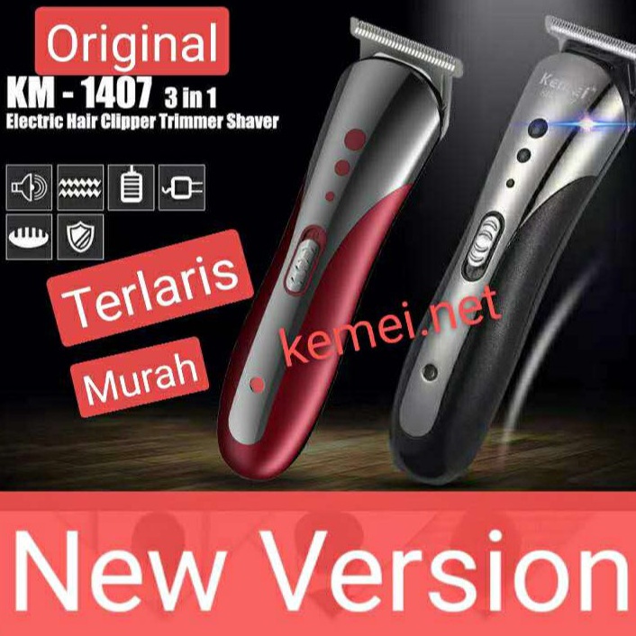 Original alat cukur rambut rechargeable kemei km 1407 clipper kemei 08N