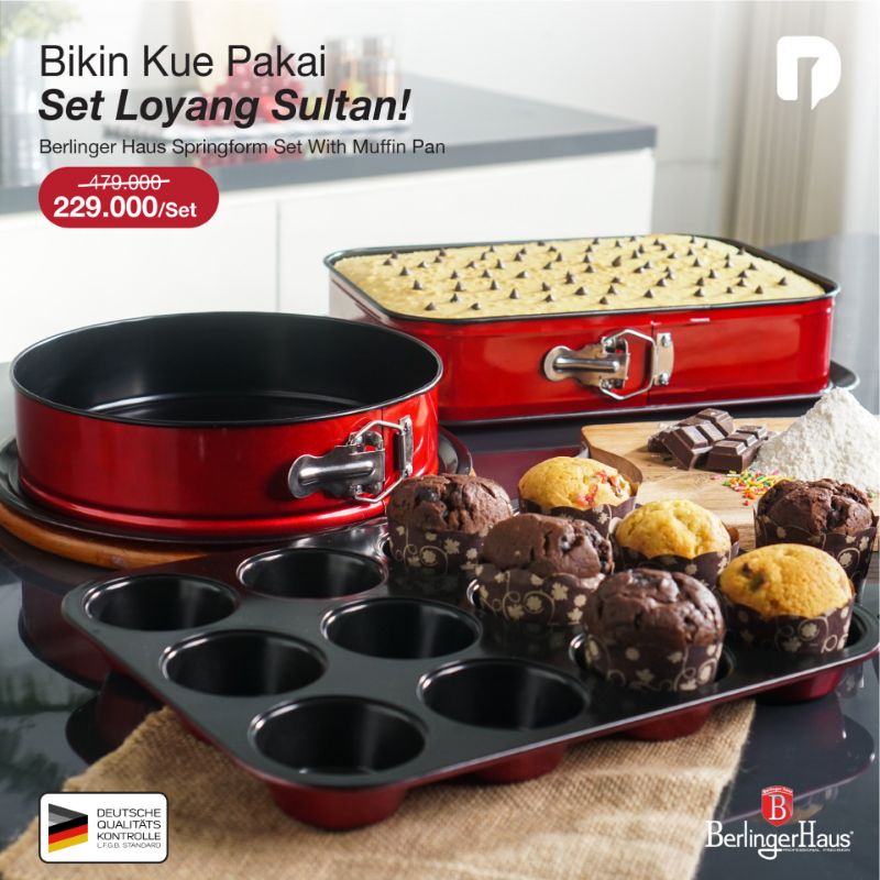 Berlinger Haus Springform Set with Muffin Pan Burgundy