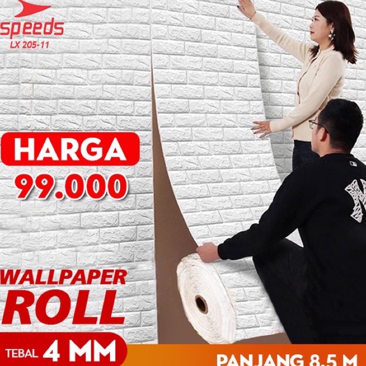 ★★ W Wallpaper Dinding Roll Wallpaper 3D Wallpaper Dinding batu bata 205-1 Kirim Langsungー