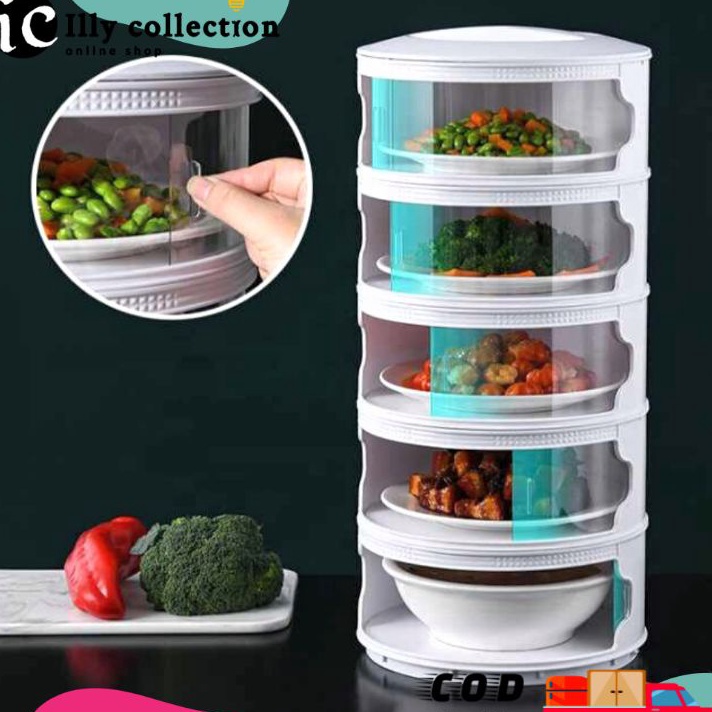 Model Baru Tudung Saji 5 4 3 Susun Food Cover Layer Rak Tempat Penyimpanan Makanan