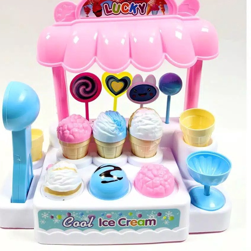 ★★★ TCh T0328 DINASTY TOYS MAINAN ICE CREAM CANDY HOUSE MUSIC LED LI1 MAINAN ANAK TOKO ICE CREAM LI 