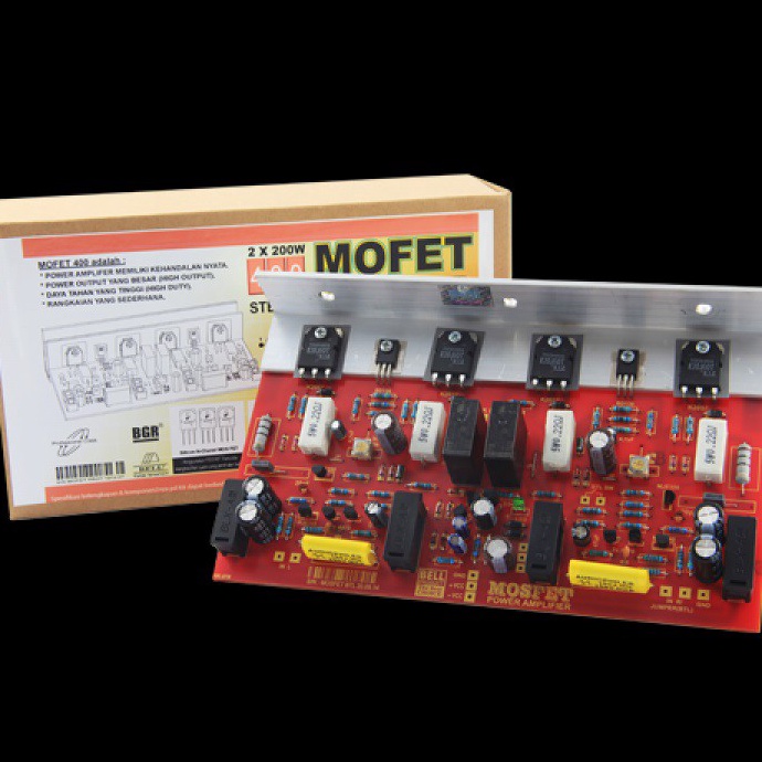 ➨ENL KIT POWER MOFET 400W STEREO TRANSISTOR FINAL ASLI 2X200 WATT 400 W PLUS PROTEKTOR BELL BGR ORIG